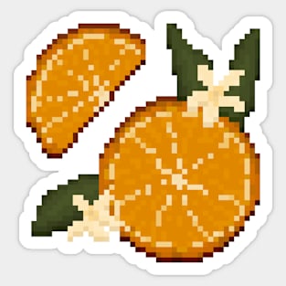 Orange Slice Pixels Sticker